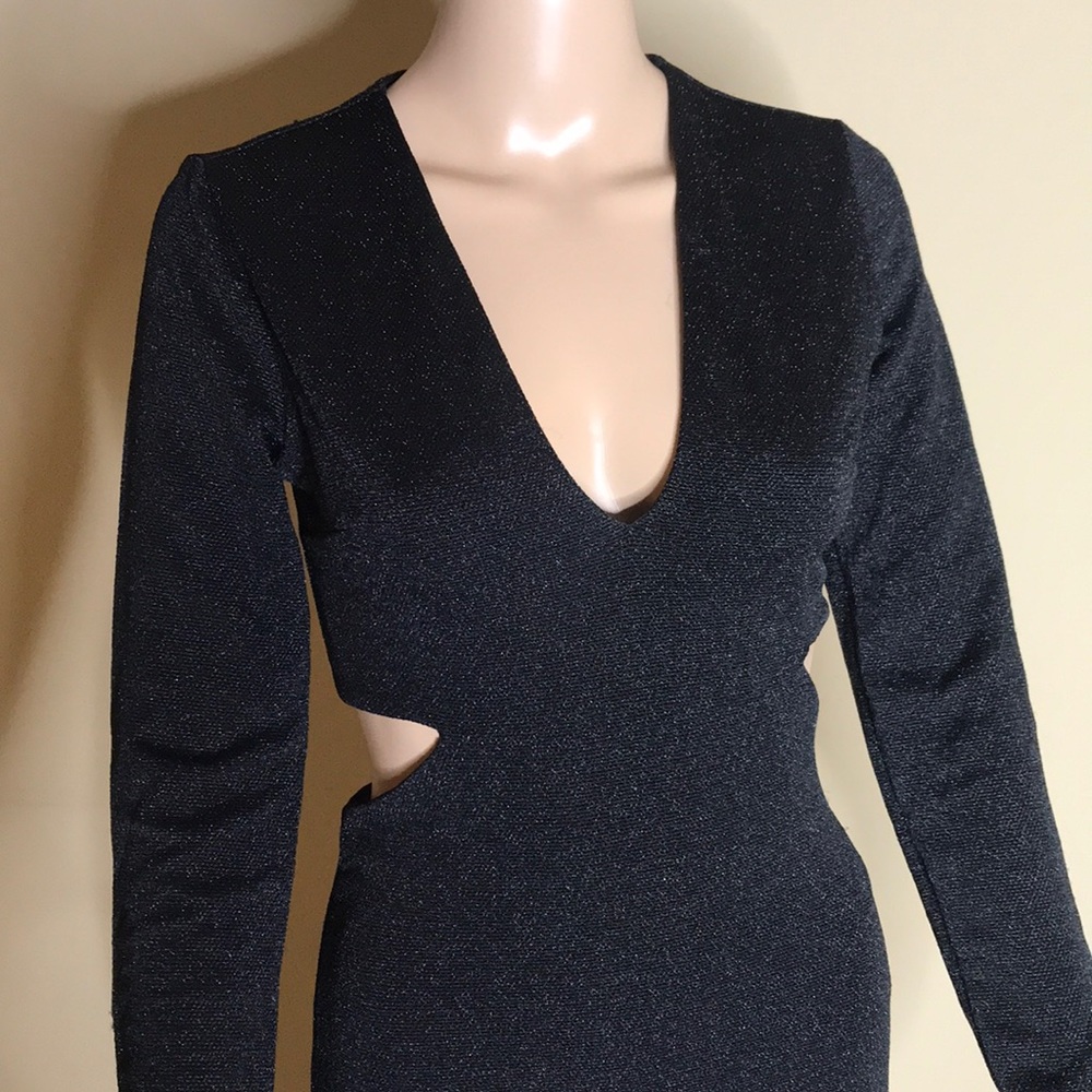 Express Long Black Dress Size 4 Lower Back Out - Picture 3 of 8
